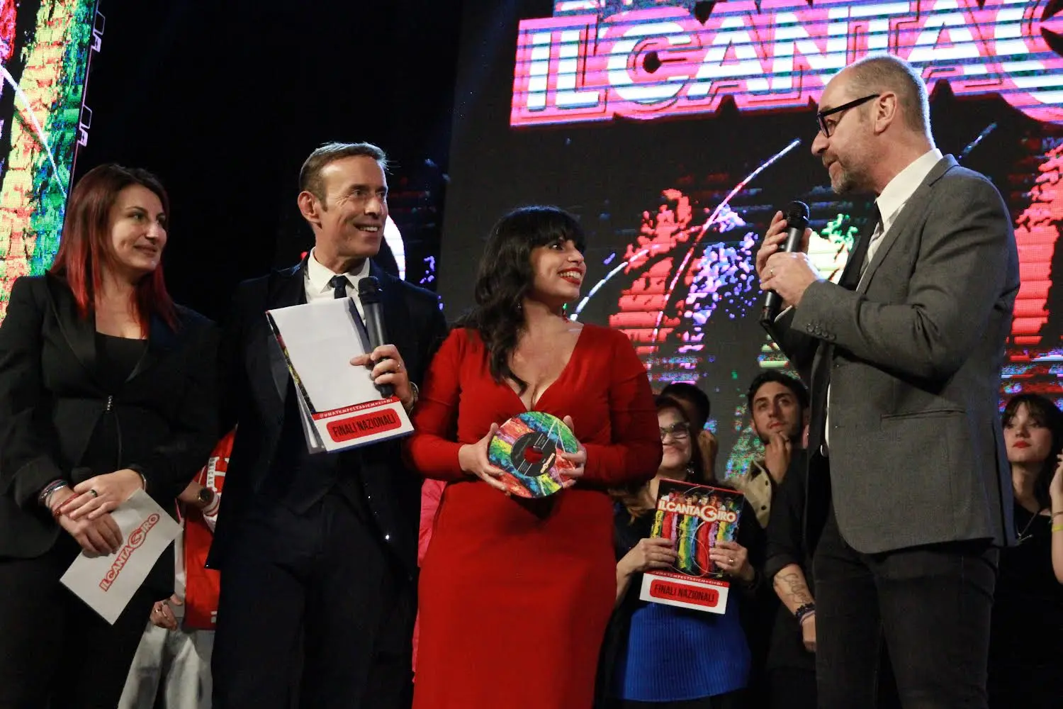 Sonia Lib durante la premiazione al Cantagiro